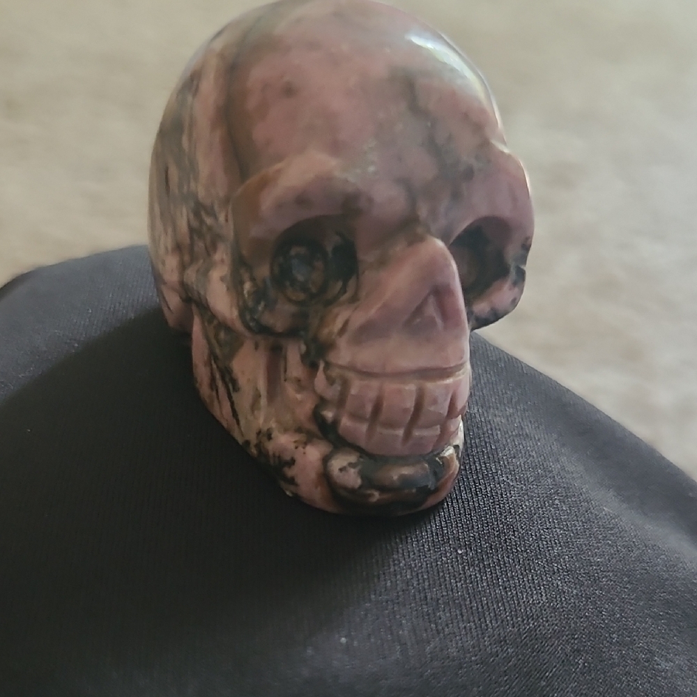 Rhodonite Skull Decor
